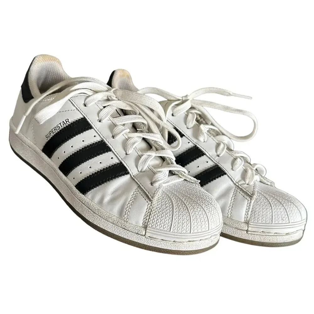 Adidas Superstar Kids Sneakers White Black Stripes Originals Unisex Classic- 4.5